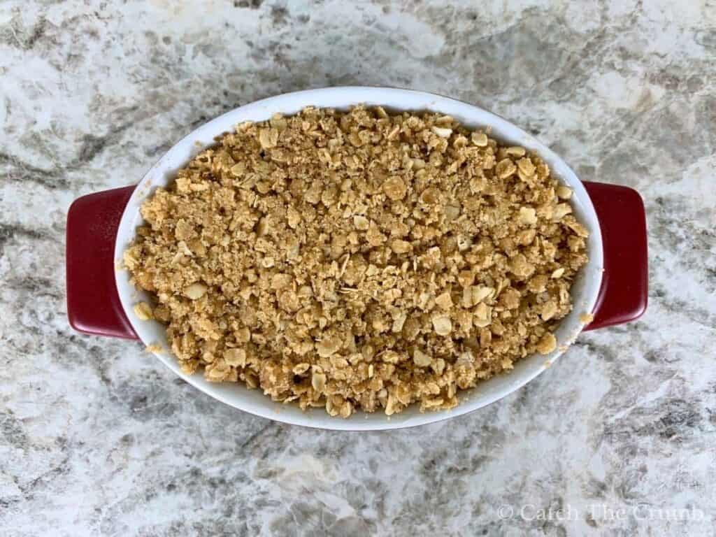 crisp topping over the apples