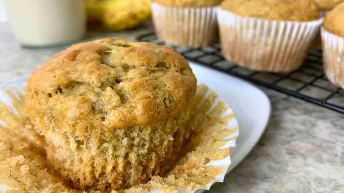 sourdough discard banana muffins