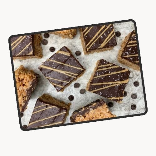 peanut butter and chocolate rice krispies bars
