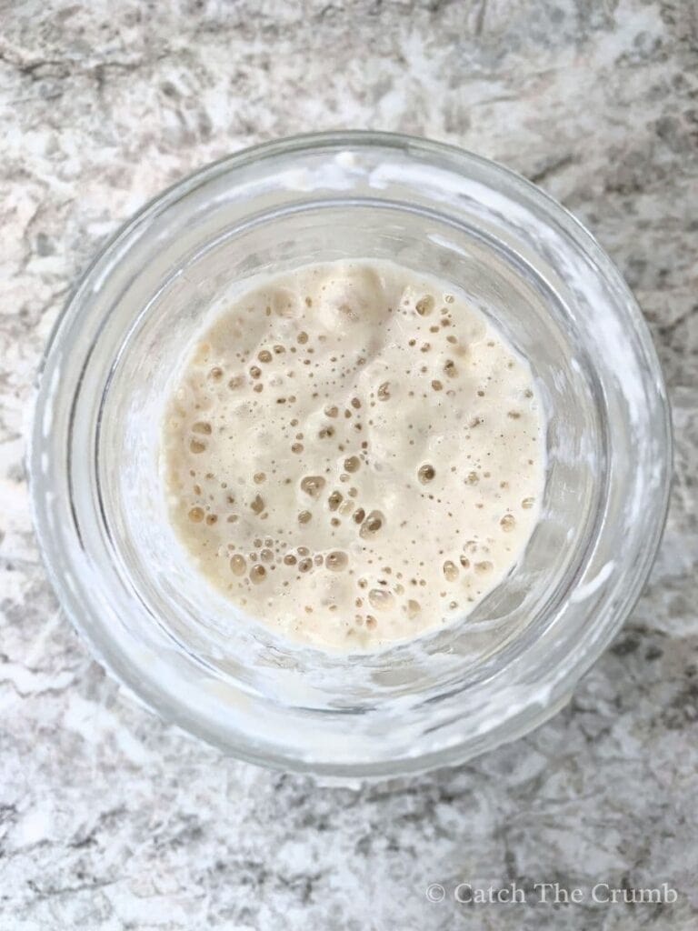 active bubbly sourdough starter
