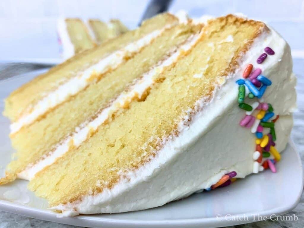 slice of sourdough vanilla cake