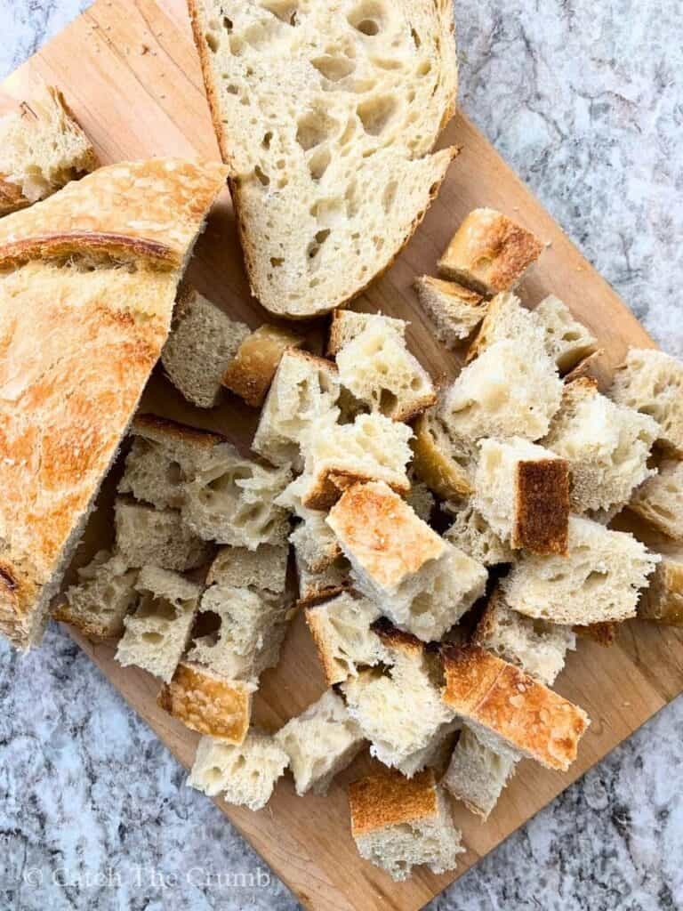 sourdough loaf cut into 1-inch cubes
