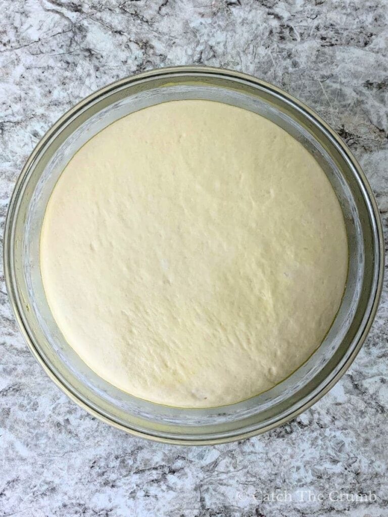 dough risen to double in size